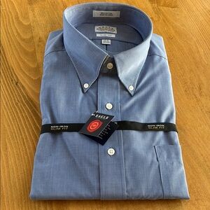 Arrow Blue Dress Shirt Classic Cotton Blend